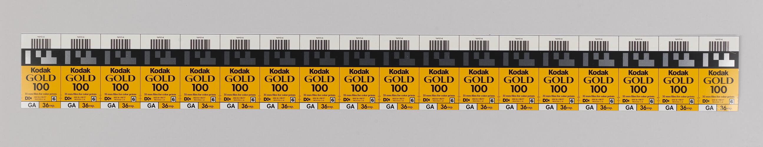 Film Cassette Sheet - Kodak Australasia Pty Ltd, Kodak Gold 100, circa 1980-2000