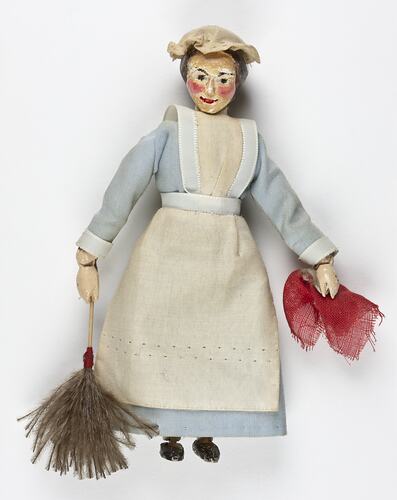 Doll - Female, Maid, Top Landing, Dolls' House, 'Pendle Hall', 1940s