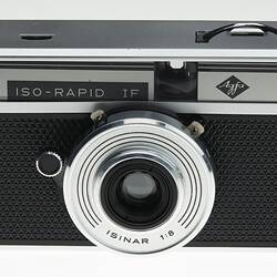 Metal and black plastic camera.