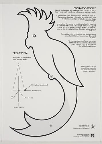 Black and white poster with bird illustration.