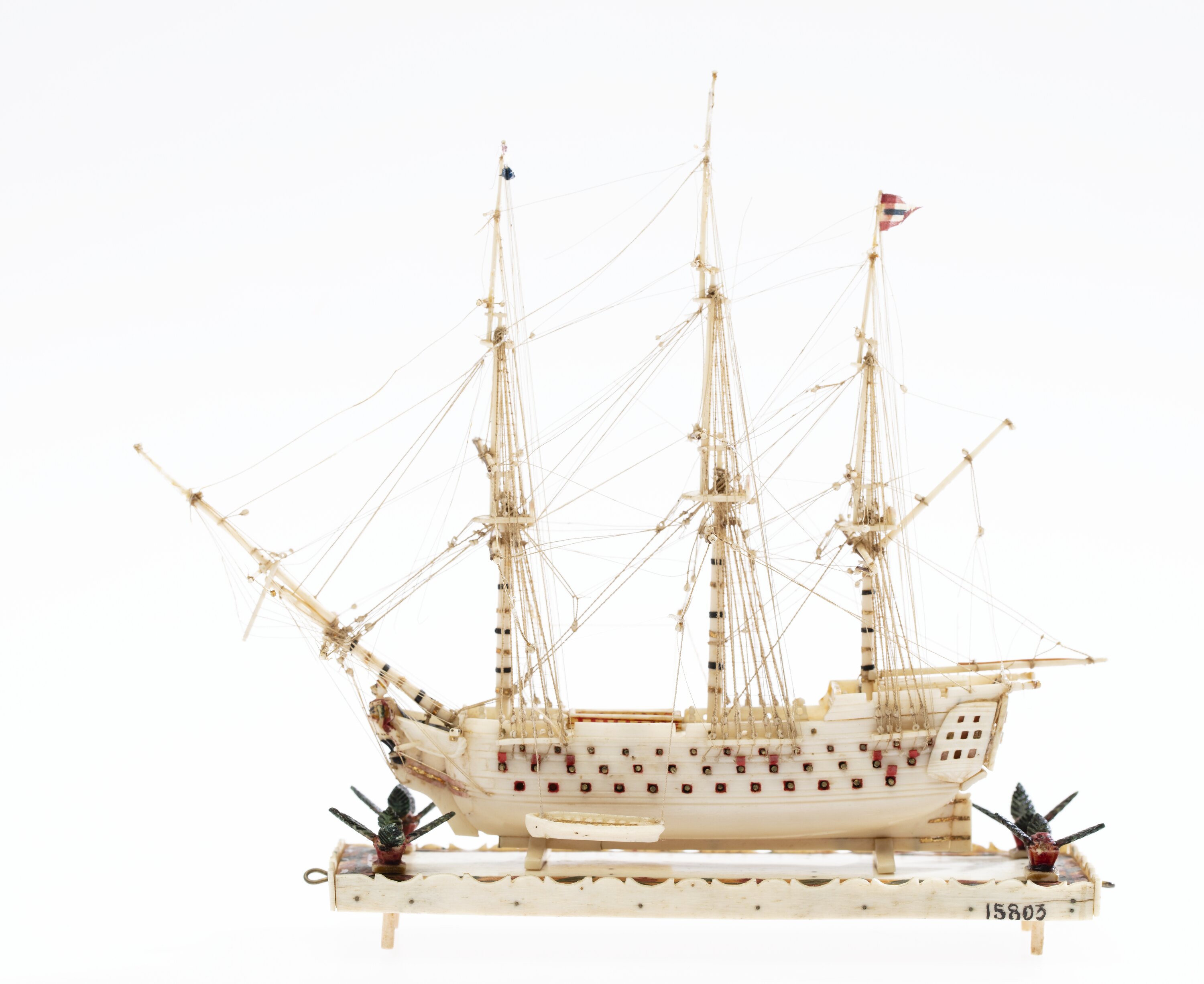 Sailing Ship Model - Man-O-War, French Prisoner-of-War, France