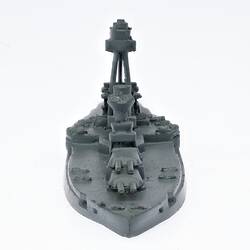 Grey ship model. Front view.