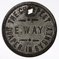 Medal - E. Way, Draper, Pitt St, Sydney, New South Wales, Australia, post 1890