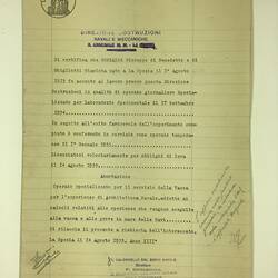 Employment Reference - Giuseppe Gonzales From Constructions Director, Naval & Mechanical, La Spezia, Italy, 14 Aug 1935