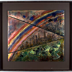 Artwork - Rainbow Over Melbourne, Martha Ash, Enamelled Picture, circa 1995