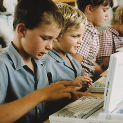 Digital Photograph - Laptop Lessons, Batlow Central School, NSW, 1992