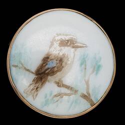 Brooch - Joseph Lawrence, Kookaburra, Painted Porcelain, Melbourne, Victoria, circa 1900
