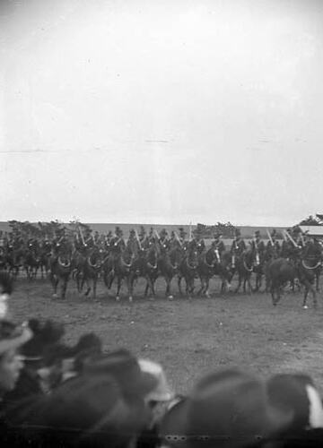 Stereograph - Glass, NSW Mounted Rifles, Federation Celebrations, 1901