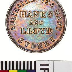 Token - 1 Penny, Hanks & Lloyd, Australian Tea Mart, Sydney, New South Wales, Australia, 1855