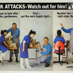 Poster - 'Back Attacks', Department of Labour, circa 1980s