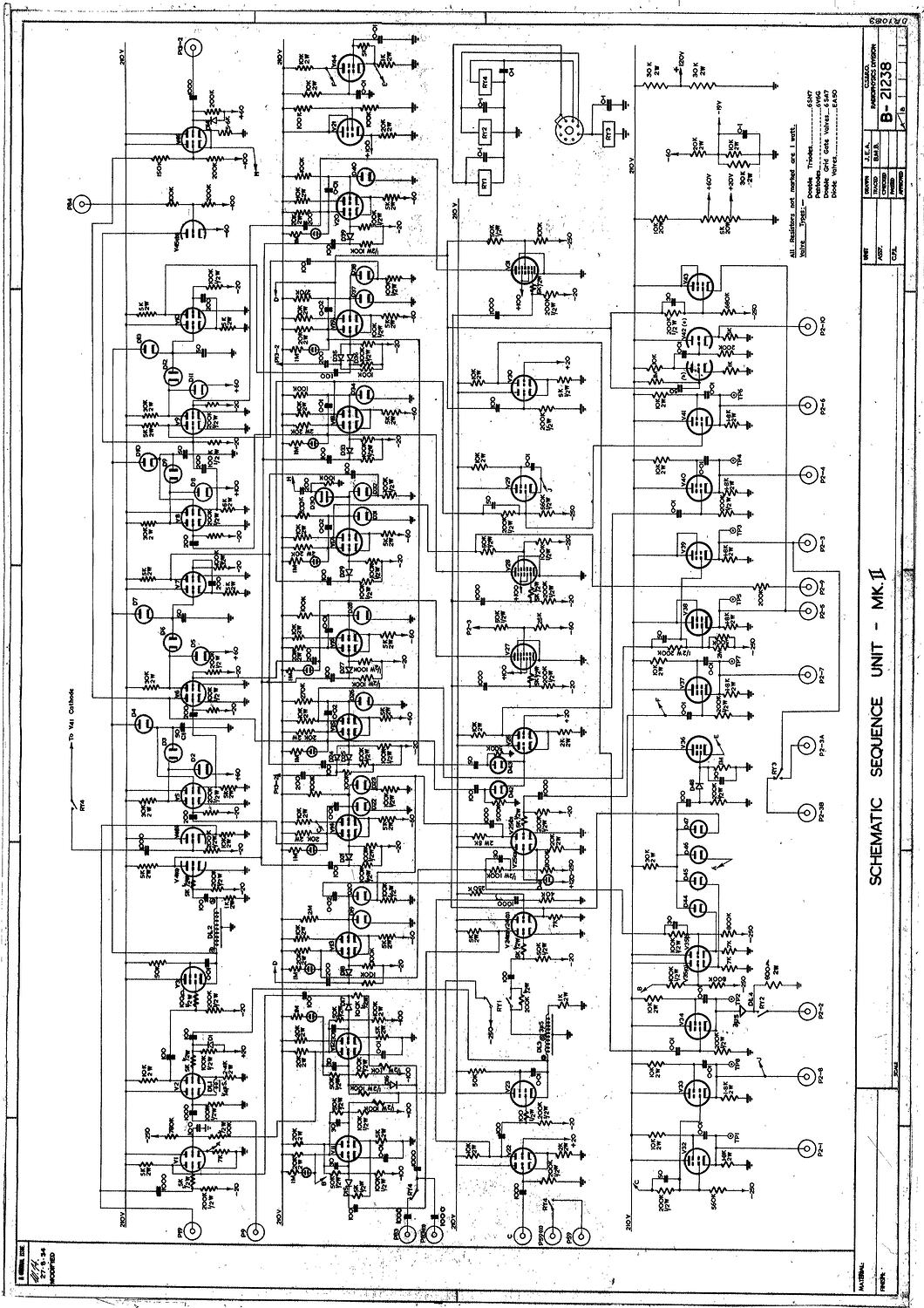 Schematic Diagram - CSIRAC Computer, 'Schematic Sequence Unit Mk II ...