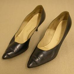 Pair of Court Shoes - Navy Blue Leather
