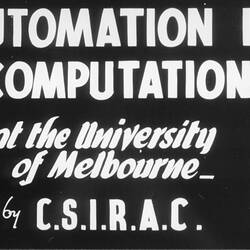 Photograph - CSIRAC Computer, "Automation in computation" Sign, circa 1956