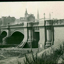 Lantern Slide - Princes Bridge, Swanston Street, Melbourne, Victoria, circa 1890