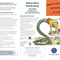 Leaflet - 'How to Identify Water Efficient Plants', City West Water, 1996