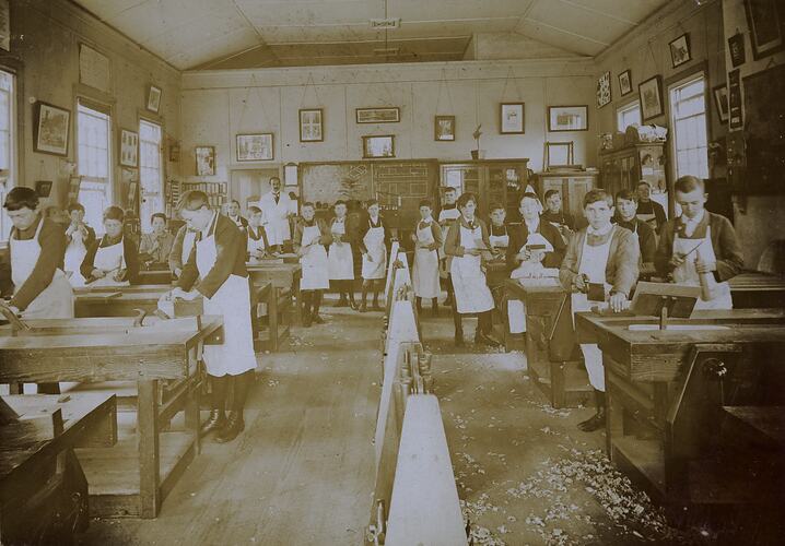 Woodwork Class, Central Brunswick State School, 1915