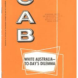 Booklet - 'White Australia: Today's Dilemma', 1957