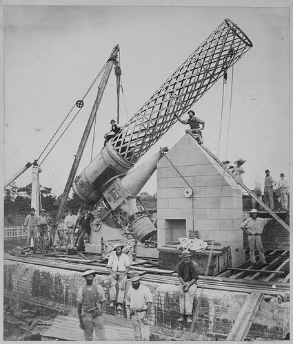 Erection of Great Melbourne Telescope, 1869