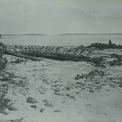 Photograph - Brig 'Ocean Bride' Wreckage, King Island, 1887