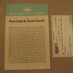 Leaflet - Port Said and Suez Canal, P&O Orient Line Port of Call