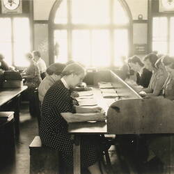 Photograph -  Kodak Australasia Pty Ltd, Women Checking V-Mail Letters, Recordak Department, Abbotsford, Victoria, World War II, 1939-1945