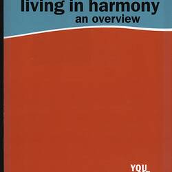 Booklet - Living In Harmony, Department of Immigration, circa 1998