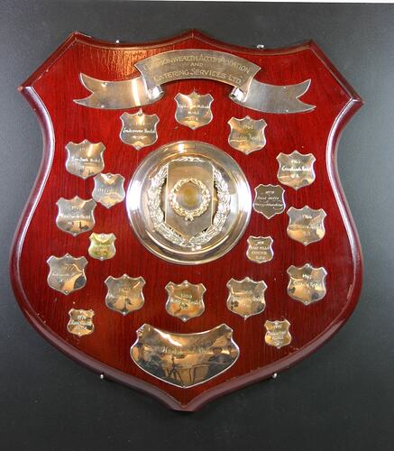 Wooden shield for hostel of the year