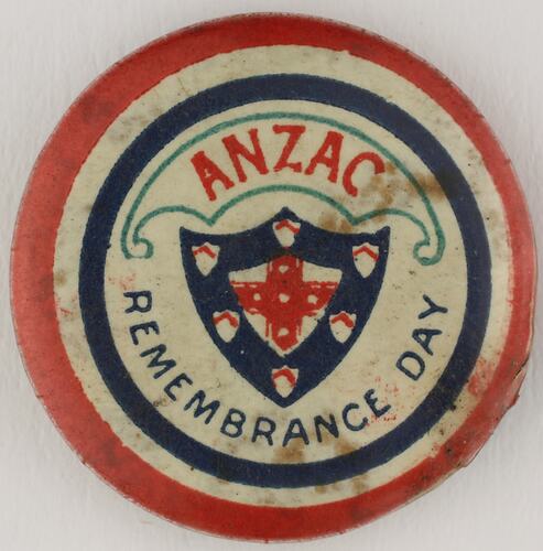 Badge - 'ANZAC Remembrance Day', World War I