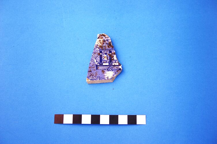 Fragment of earthenware plate base.