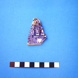 Fragment of earthenware plate base.