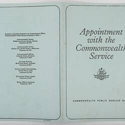 Leaflet - Appointment with the Commonwealth Service, Commonwealth Public Service Board, circa 1950