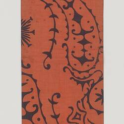 Fabric Sample - John Rodriquez, Brown & Terracotta, 1950s