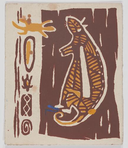 Greeting Card - Possum, Brown, No. 0057, circa 1949-1955