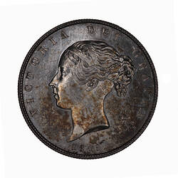 Coin - Halfcrown, Queen Victoria, Great Britain, 1846 (Obverse)