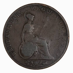 Coin - Halfpenny, Queen Victoria, Great Britain, 1847 (Reverse)