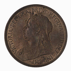 Coin - Halfpenny, Queen Victoria, Great Britain, 1897 (Obverse)