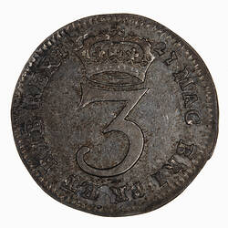 Coin - Threepence, George I, England, Great Britain, 1727 (Reverse)