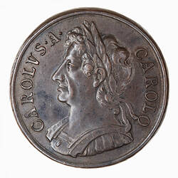 Coin - Halfpenny, Charles II, Great Britain, 1672 (Obverse)