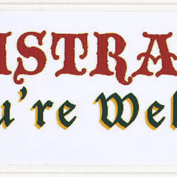 Sticker - 'Australia You're Welcome', 2008