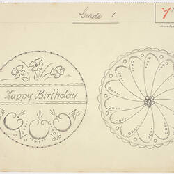 Lesson Plan - Grade 1 Cake Decoration, Karl Muffler, William Angliss Food Trades School, 1947