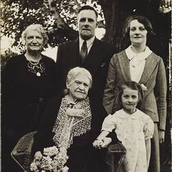 Digital Photograph - Family Portrait, Scrimgeour, Crocker, Davies Family, South Melbourne, 1939