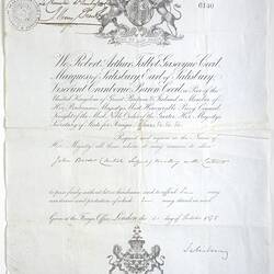Passport - Issued to John Burder, by United Kingdom, 1878