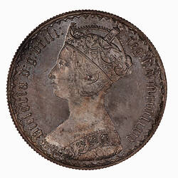 Coin - Florin, Queen Victoria, Great Britain, 1885 (Obverse)