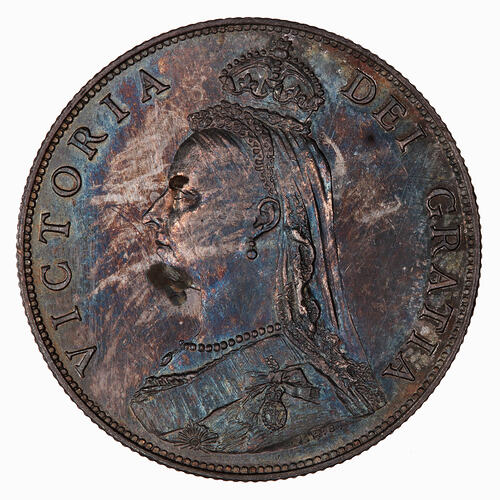 Coin - Florin, Queen Victoria, Great Britain, 1887 (Obverse)