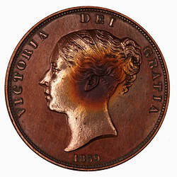 Proof Coin - Penny, Queen Victoria, Great Britain, 1859 (Obverse)