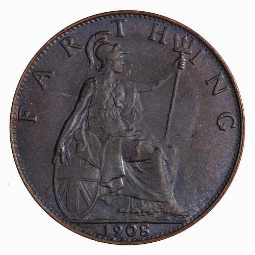 Coin - Farthing, Edward VII, Great Britain, 1908 (Reverse)