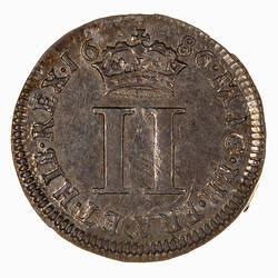 Coin - Twopence, James II, Great Britain, 1687 (Obverse)