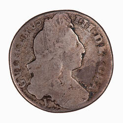 Coin - Sixpence, William III, Great Britain, 1696 (Obverse)