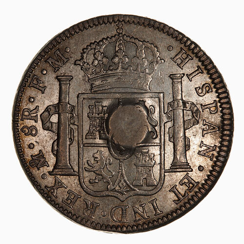 Coin - Emergency Dollar, George III (oval stamp), Great Britain, 1797-1804 (Reverse)