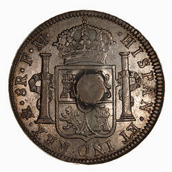 Coin - Emergency Dollar, George III (oval stamp), Great Britain, 1797-1804 (Reverse)